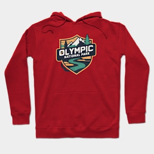 Olympic National Park Washington State Retro Emblem Hoodie